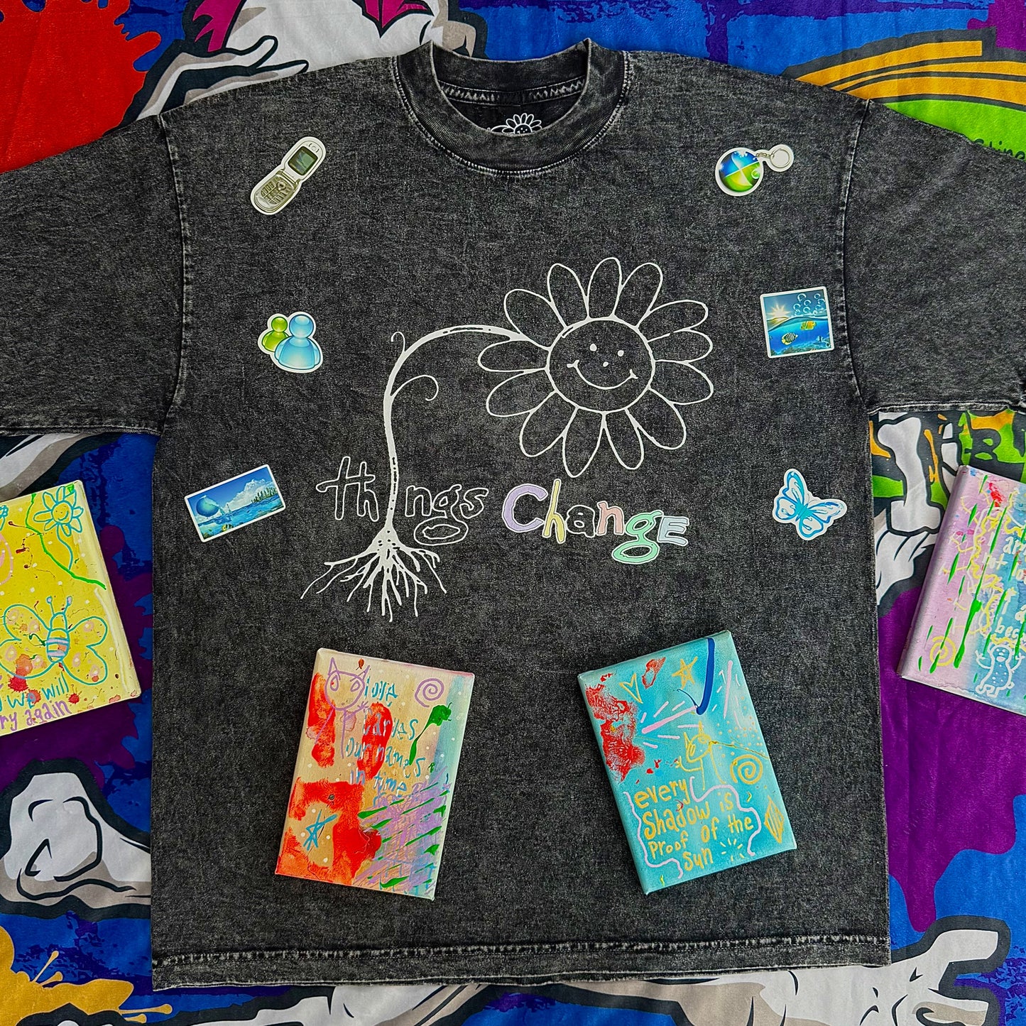 sunflower t-shirt + mystery painting