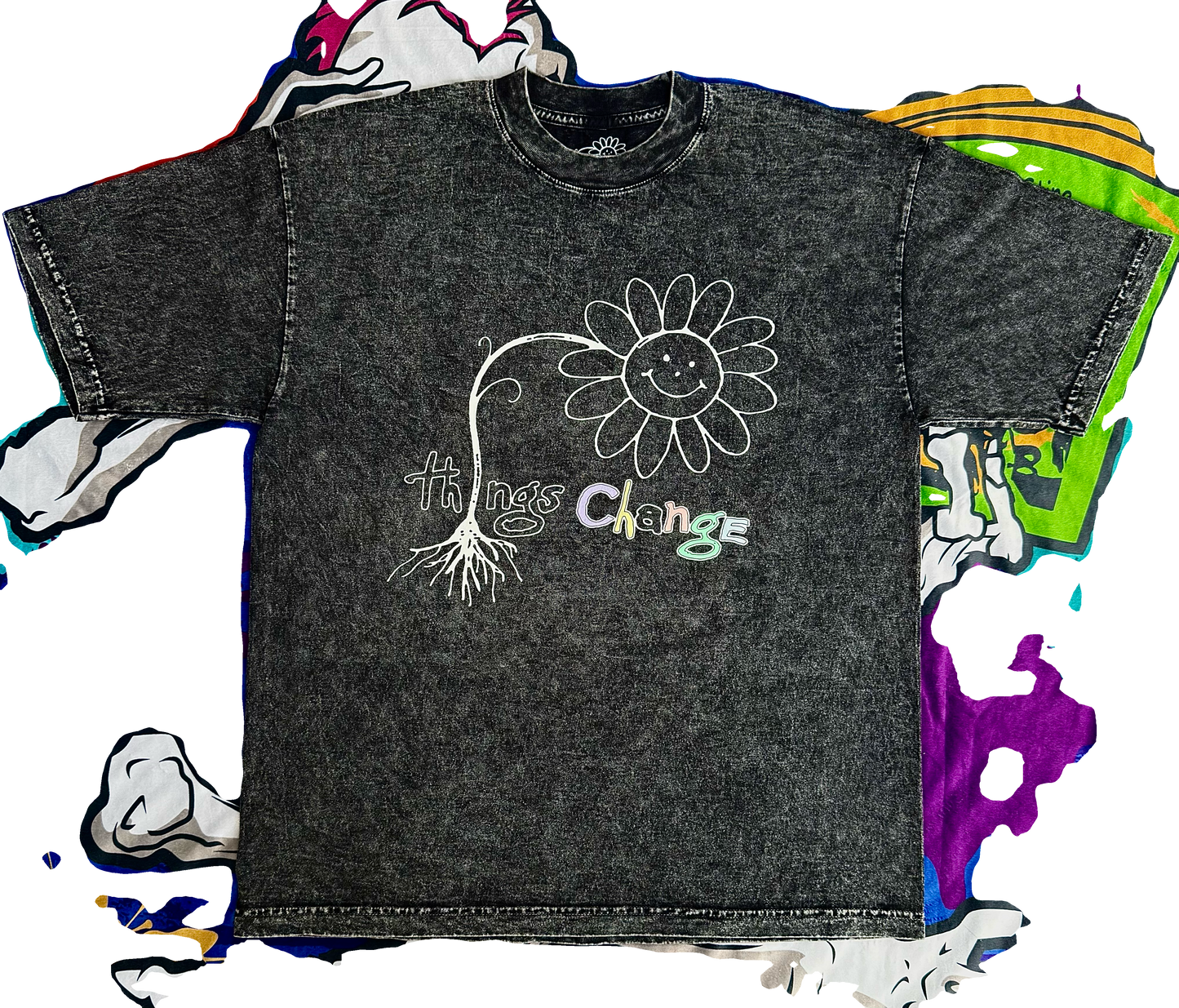 sunflower t-shirt + mystery painting